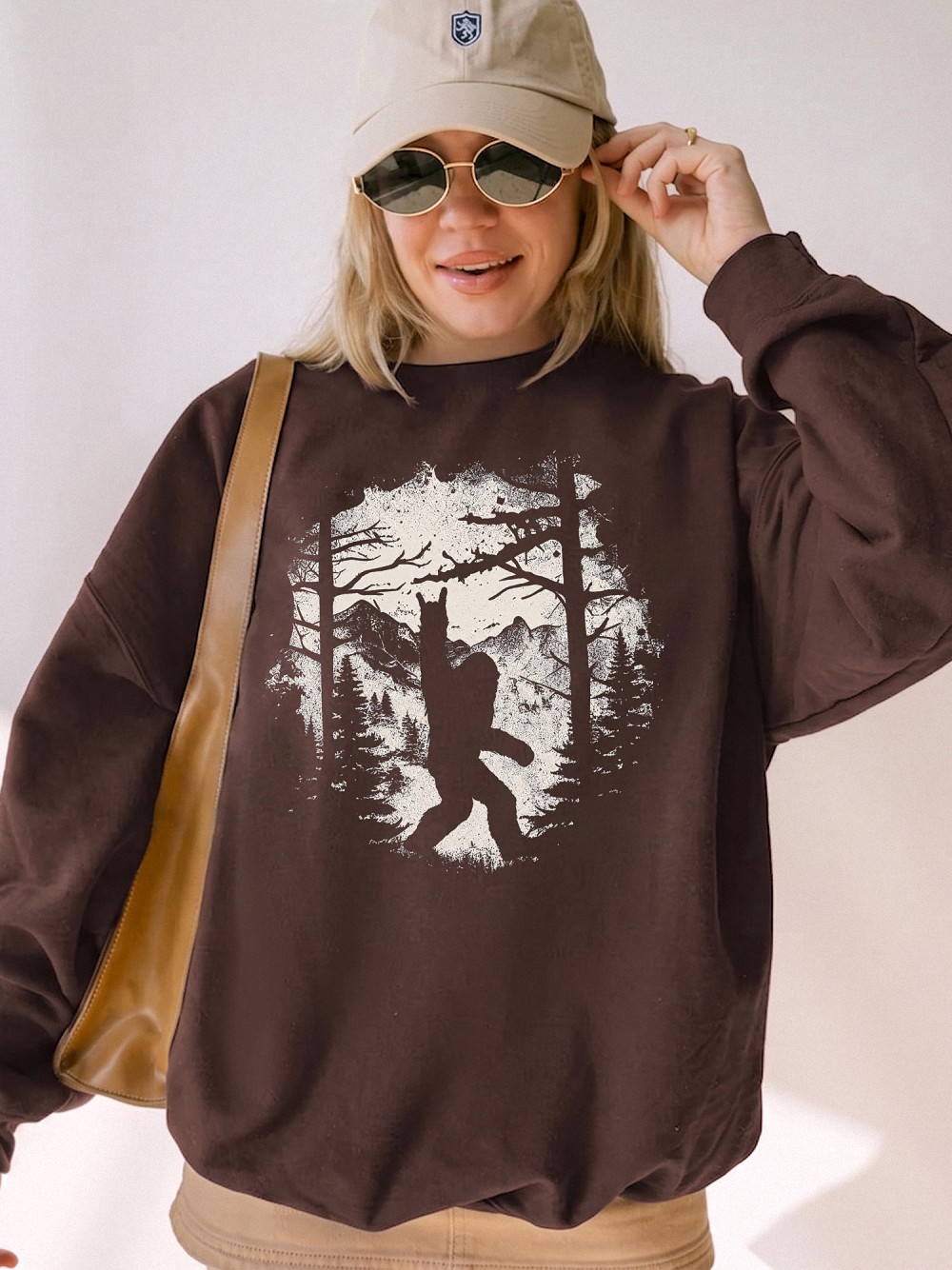 Bigfoot Sweatshirt - Funny Sasquatch Forest Graphic Crewneck
