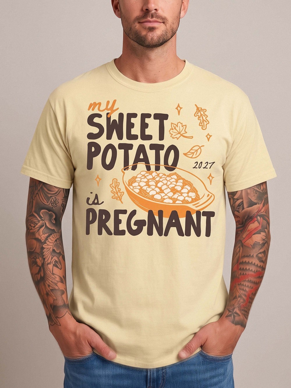 My Sweet Potato Is Pregnant Yes I Yam Matching Couples Shirts 2027