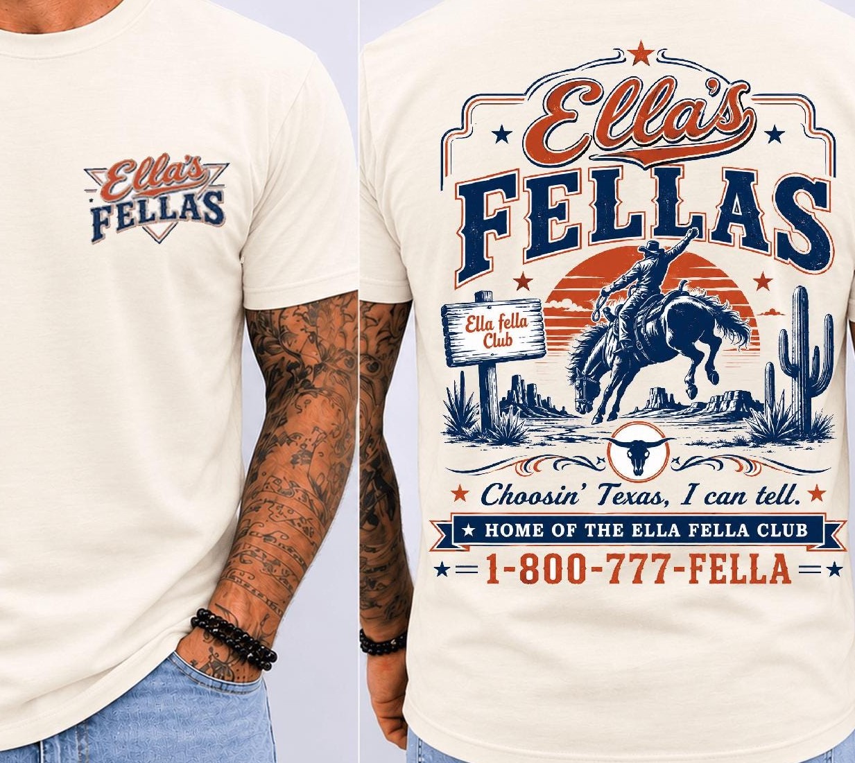Ellas Fellas Club T-Shirt | Retro Western Country Concert Tee