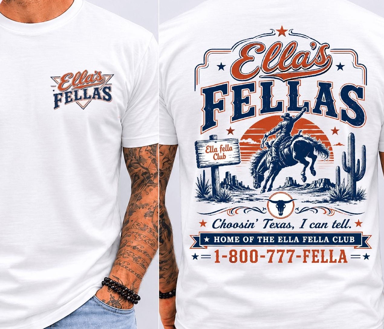 Ella's Fellas Club T-Shirt | Retro Western Country Concert Tee