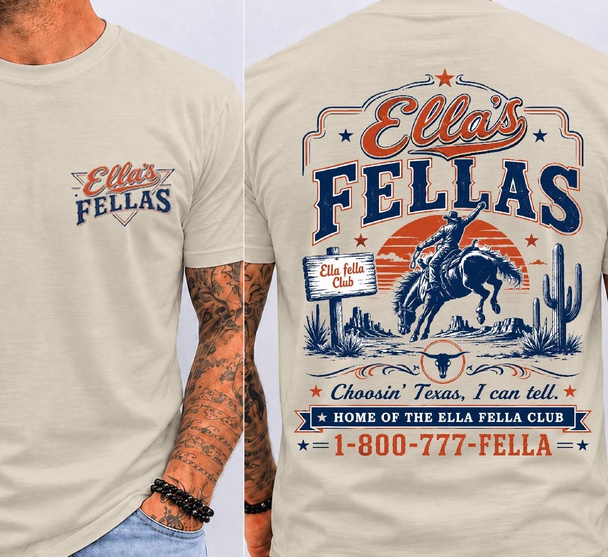 Ella's Fellas Club T-Shirt | Retro Western Country Concert Tee