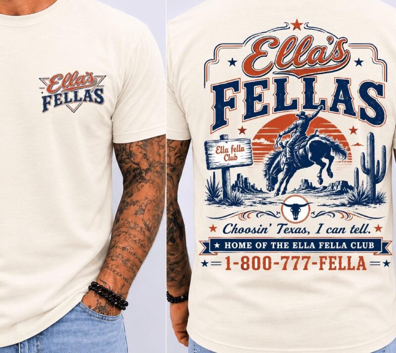 Ella's Fellas Club T-Shirt | Retro Western Country Concert Tee