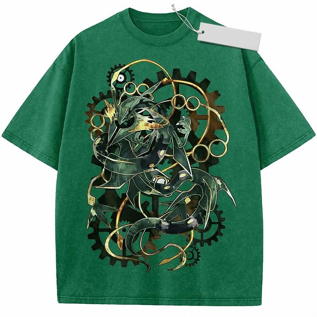 Steampunk Rayquaza Mechanical Dragon Graphic T-Shirt | dqxpoets