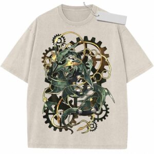 Steampunk Rayquaza Mechanical Dragon Graphic T-Shirt | dqxpoets