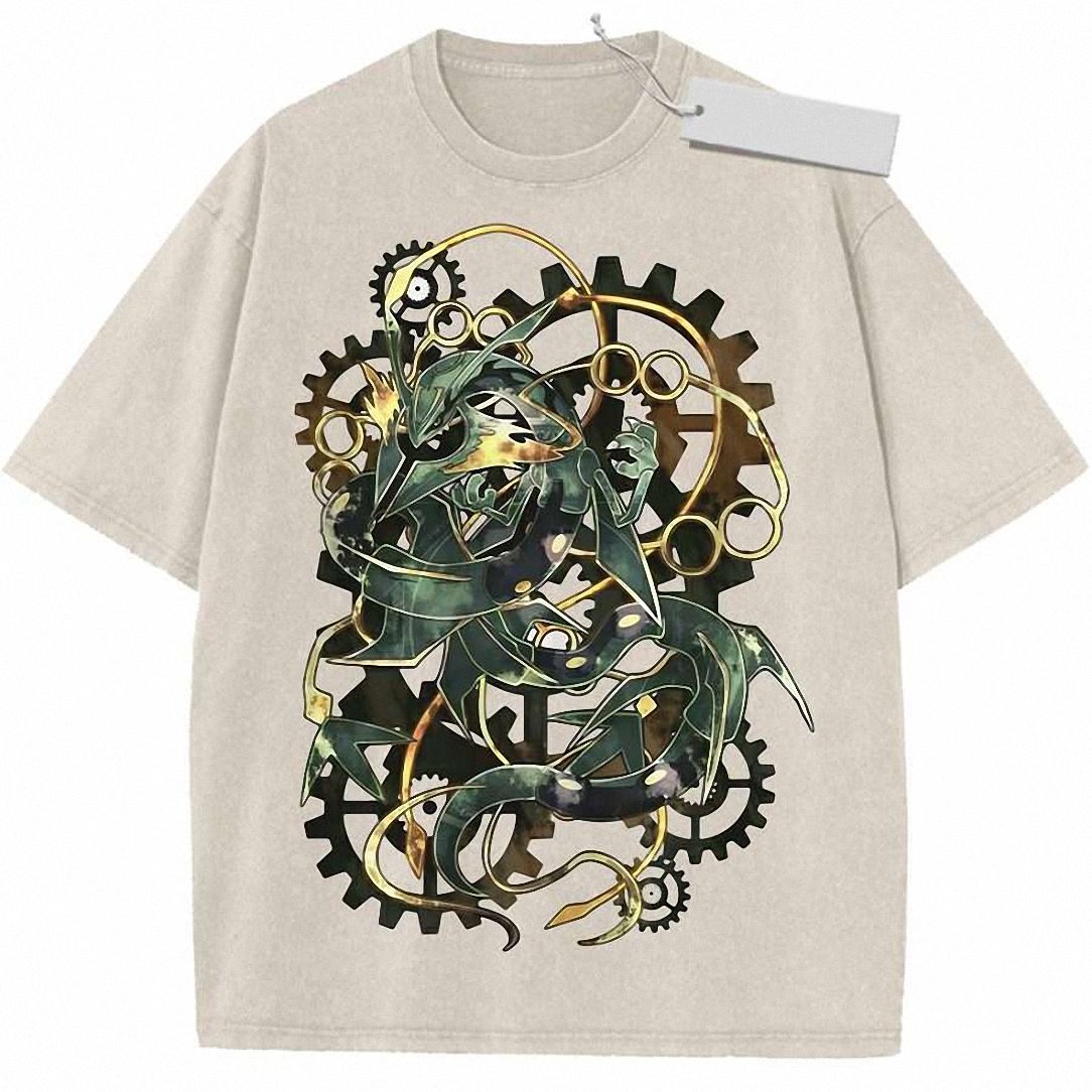 Steampunk Rayquaza Mechanical Dragon Graphic T-Shirt | dqxpoets