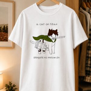 A Cat On Titan: Shingeki No Meow-Jin Eren Yeager Parody Tee