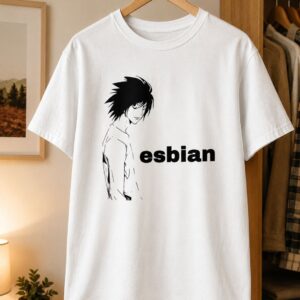 L Lawliet Esbian Meme Shirt - Ironic Anime Graphic Tee