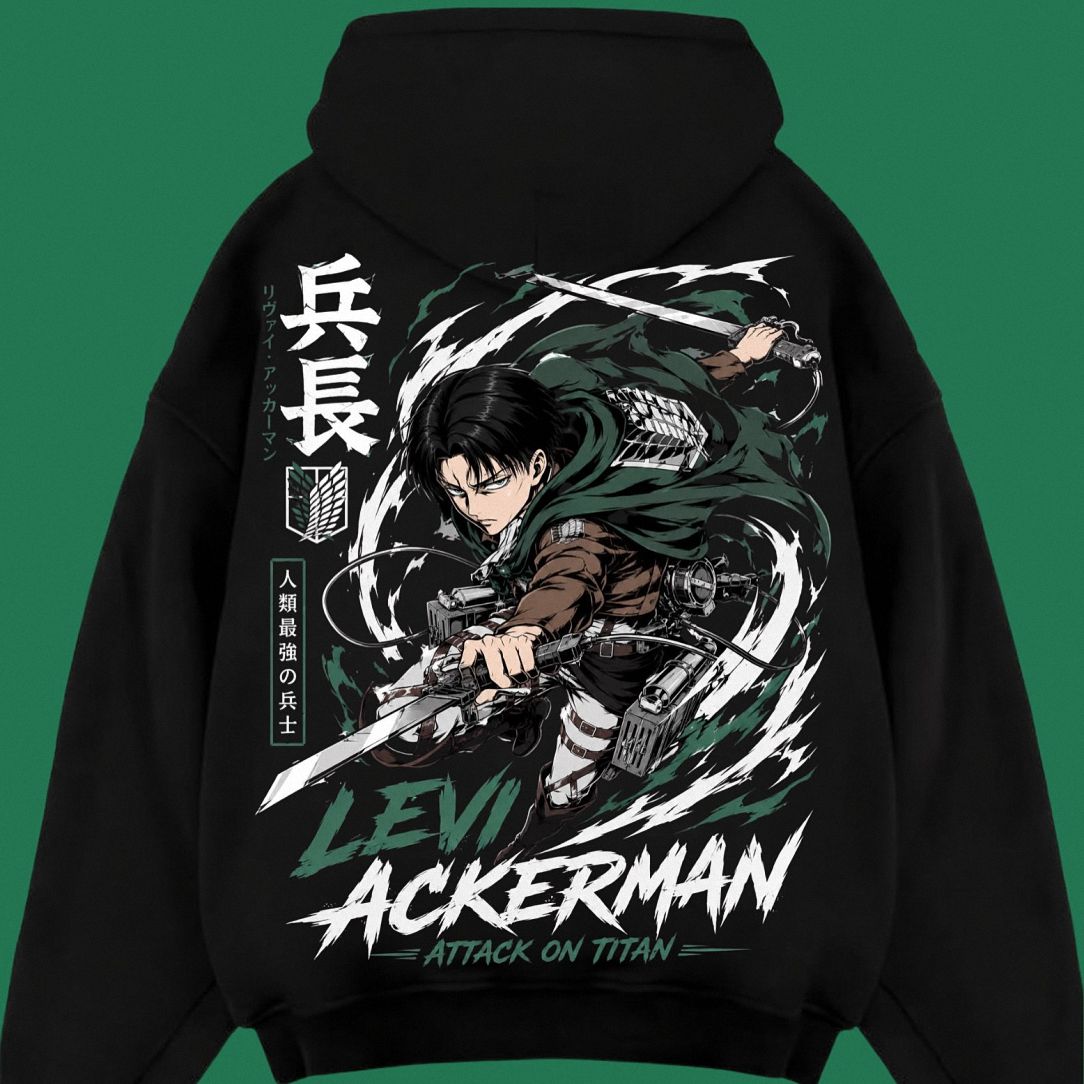 Levi Ackerman Attack on Titan Hoodie - nhleqsuq Graphic Pullover