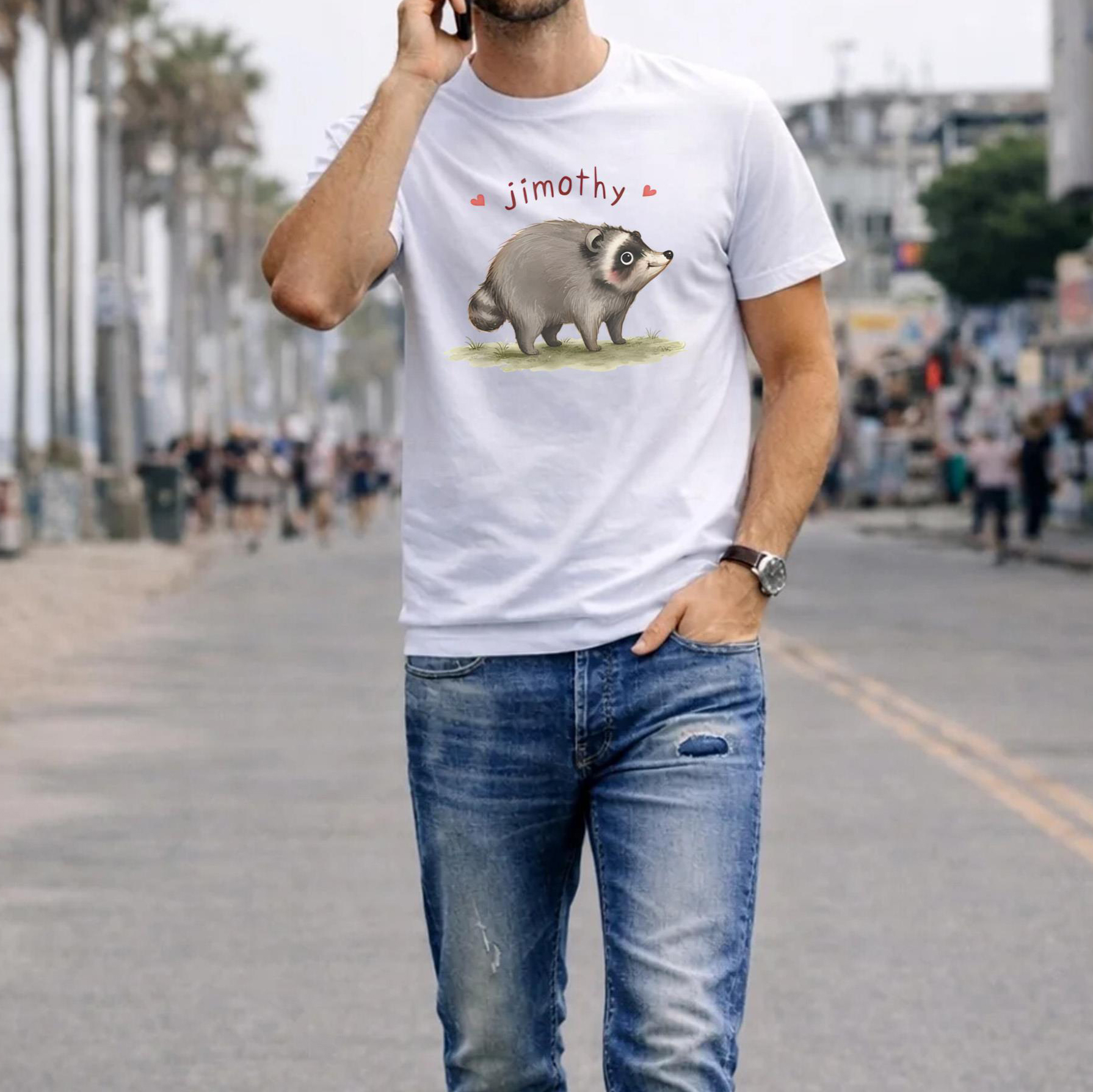 Jimothy Raccoon Shirt - Cute Funny Animal Meme Graphic Tee
