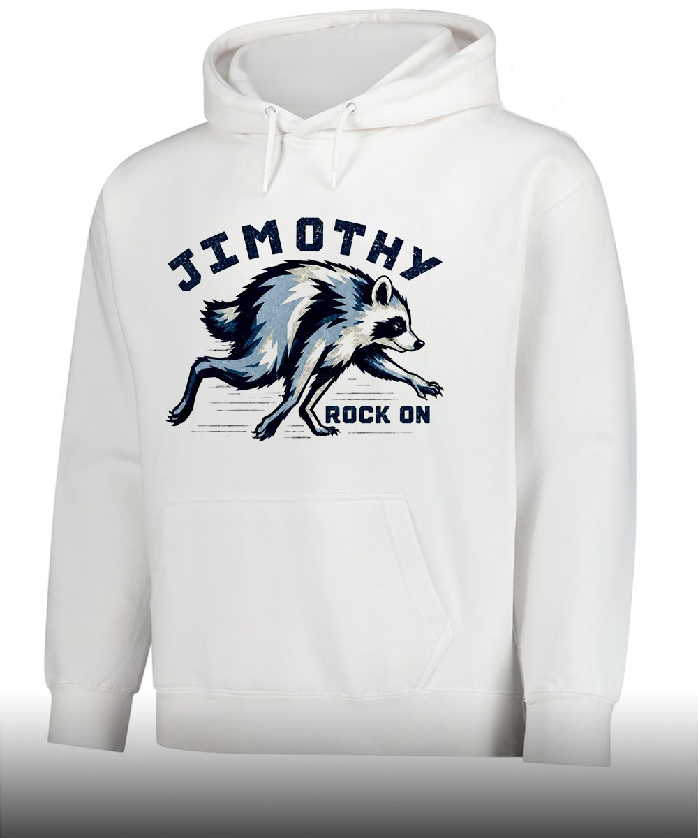 Jimothy The Raccoon Hoodie - Seattle Viral Meme Rock On Pullover
