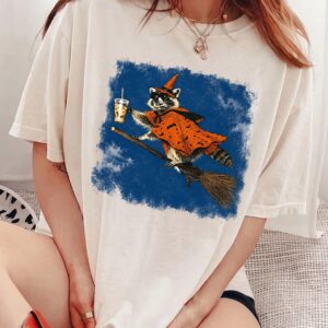 AST Raccoon Witch Iced Coffee Halloween Tank Top