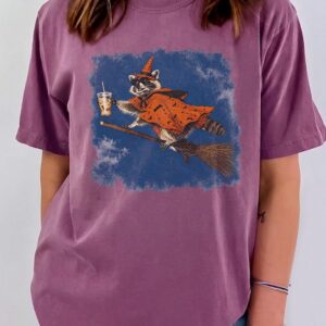 AST Raccoon Witch Iced Coffee Halloween Tank Top
