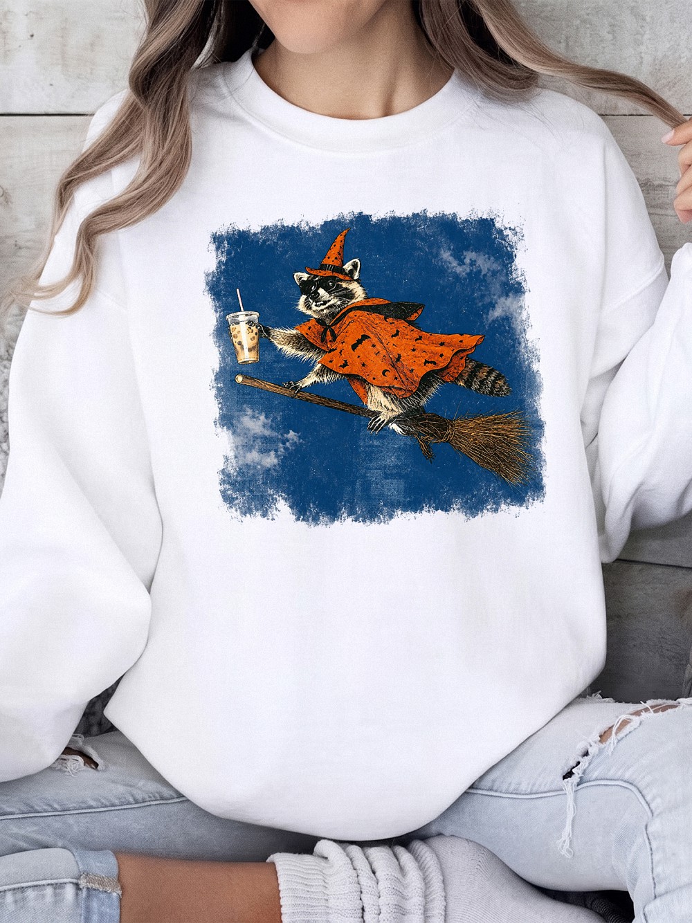 AST Raccoon Witch Iced Coffee Halloween Tank Top
