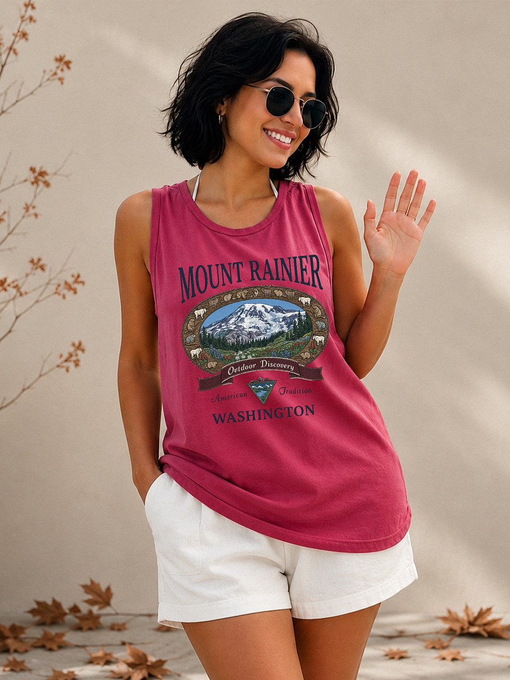 Vintage Mount Rainier AST Tank Top - Washington Outdoor Graphic