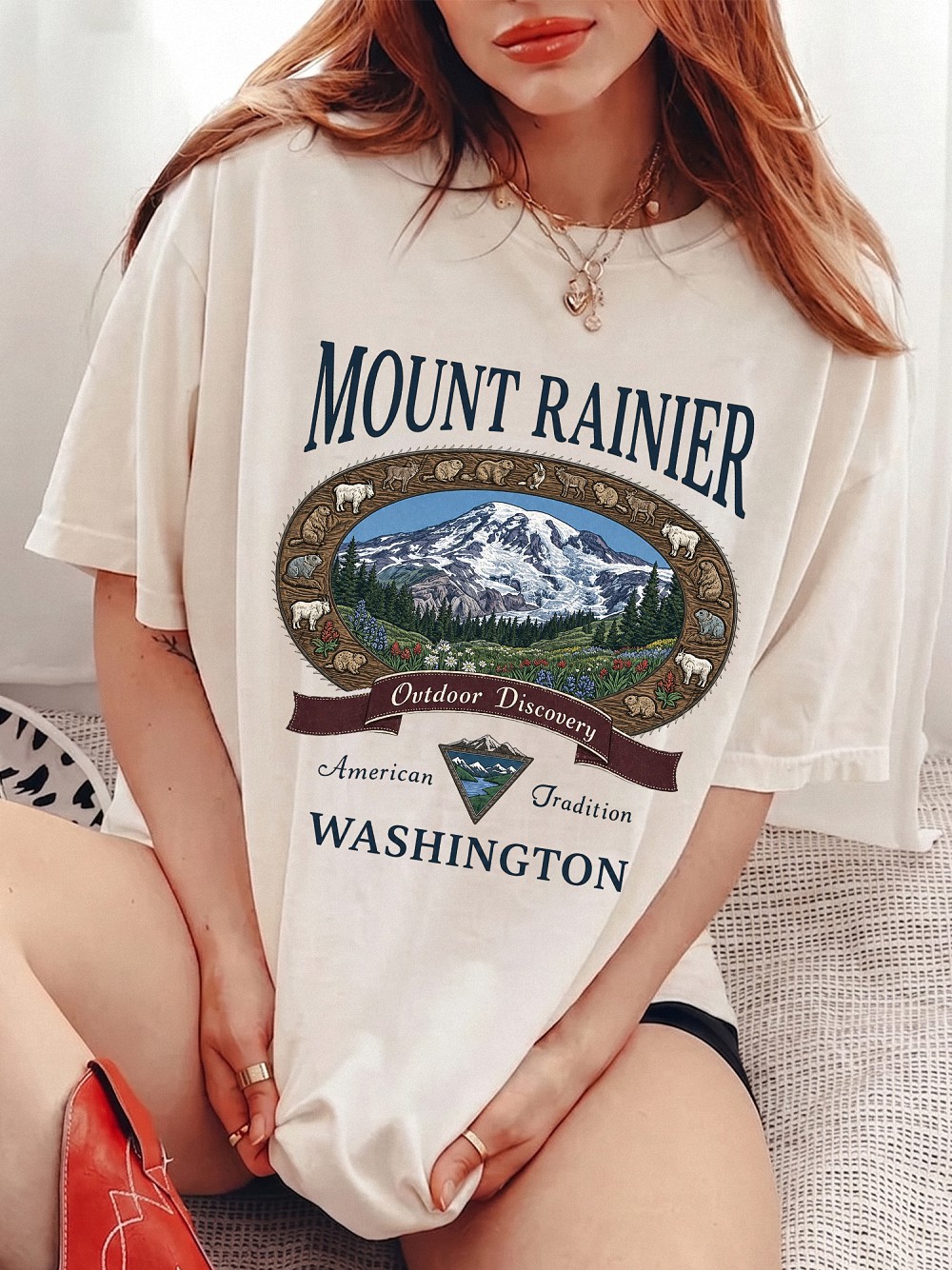 Vintage Mount Rainier AST Tank Top - Washington Outdoor Graphic