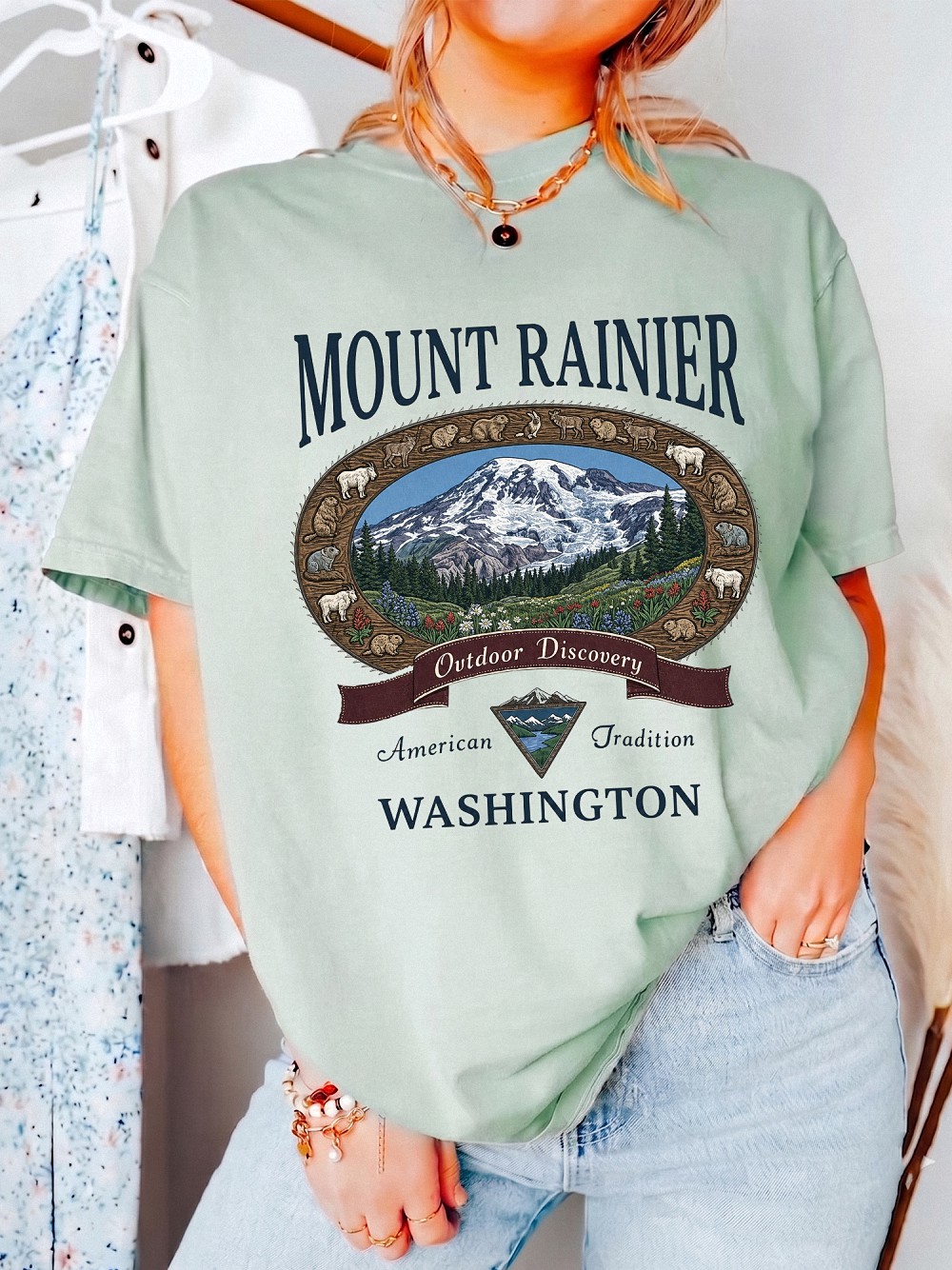 Vintage Mount Rainier AST Tank Top - Washington Outdoor Graphic