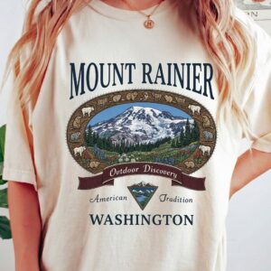 Vintage Mount Rainier AST Tank Top - Washington Outdoor Graphic