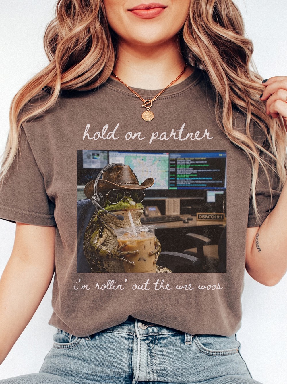 Hold On Partner Wee Woos Tank Top - Funny 911 Dispatcher Meme