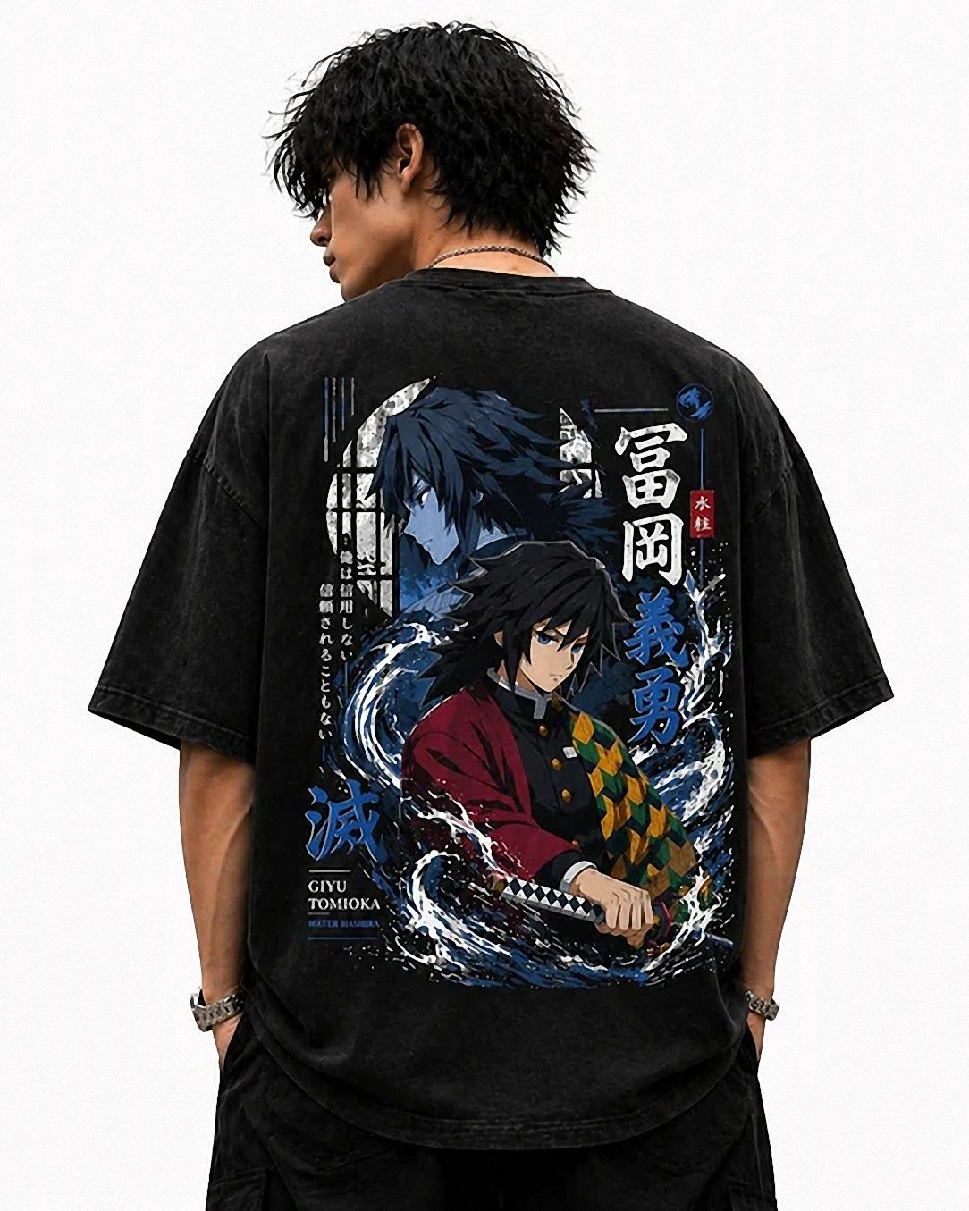 Giyu Tomioka Water Hashira Vintage Graphic T-Shirt iqfikvhl