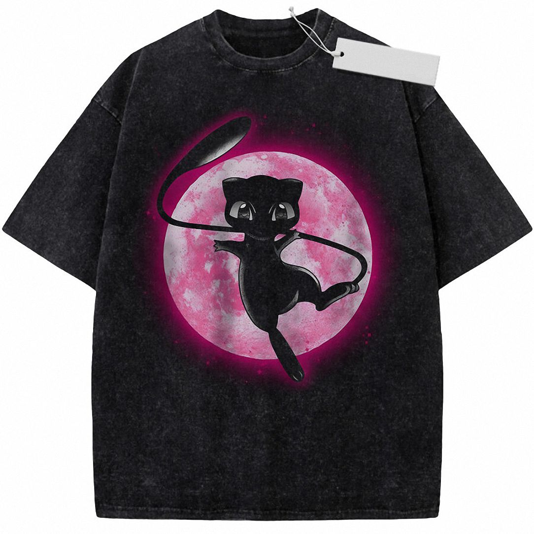 Mew Pink Moon Vintage Graphic Tee - Kawaii qkghridr Shirt