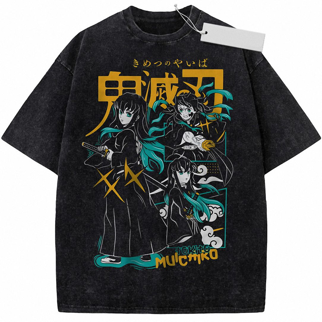 Muichiro Tokito Vintage Graphic Tee - Anime Streetwear Shirt