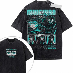 Muichiro Tokito Vintage Wash Graphic Tee: Mist Breathing Anime Shirt