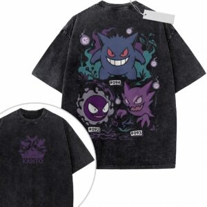 Gengar, Haunter & Gastly Vintage Wash T-Shirt | Kanto Ghost Tee