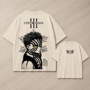 Akaza Vintage Wash T-Shirt | Upper Moon III Anime Streetwear Graphic Tee