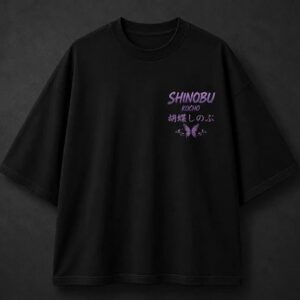 Shinobu Kocho Graphic Tee - Minimalist Anime Butterfly Shirt nrgnbfrp