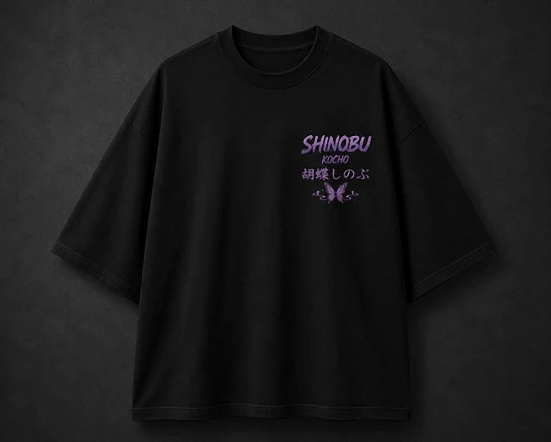 Shinobu Kocho Graphic Tee - Minimalist Anime Butterfly Shirt nrgnbfrp