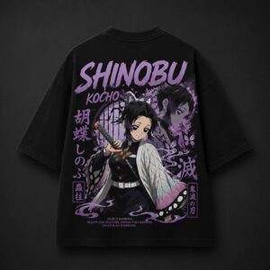 Shinobu Kocho Graphic Tee - Minimalist Anime Butterfly Shirt nrgnbfrp