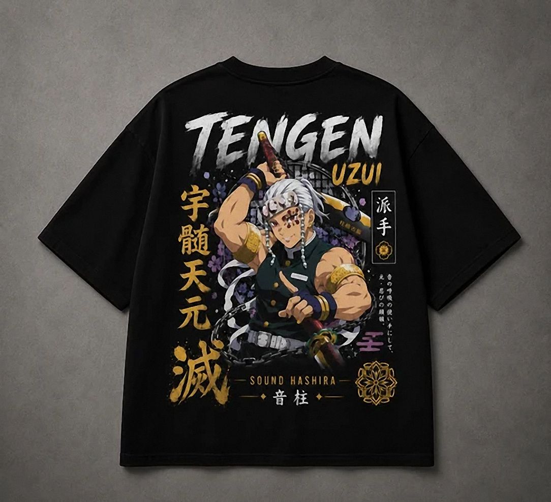 Tengen Uzui Kanji T-Shirt - Nictksis Anime Streetwear