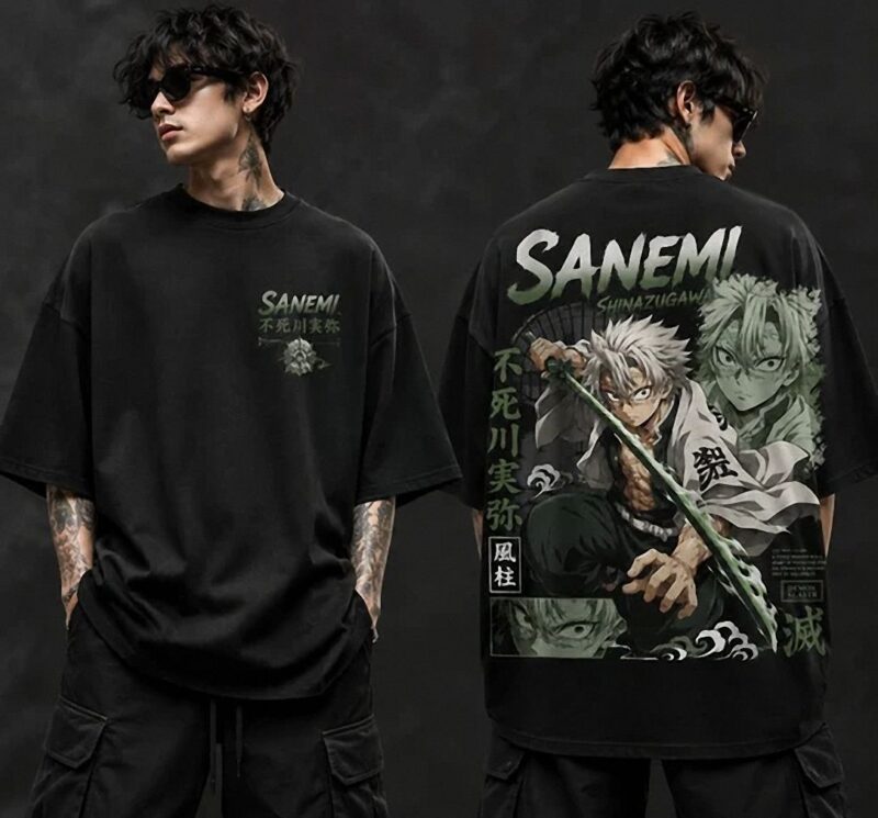 Sanemi Shinazugawa Demon Slayer Vintage Streetwear Graphic Tee
