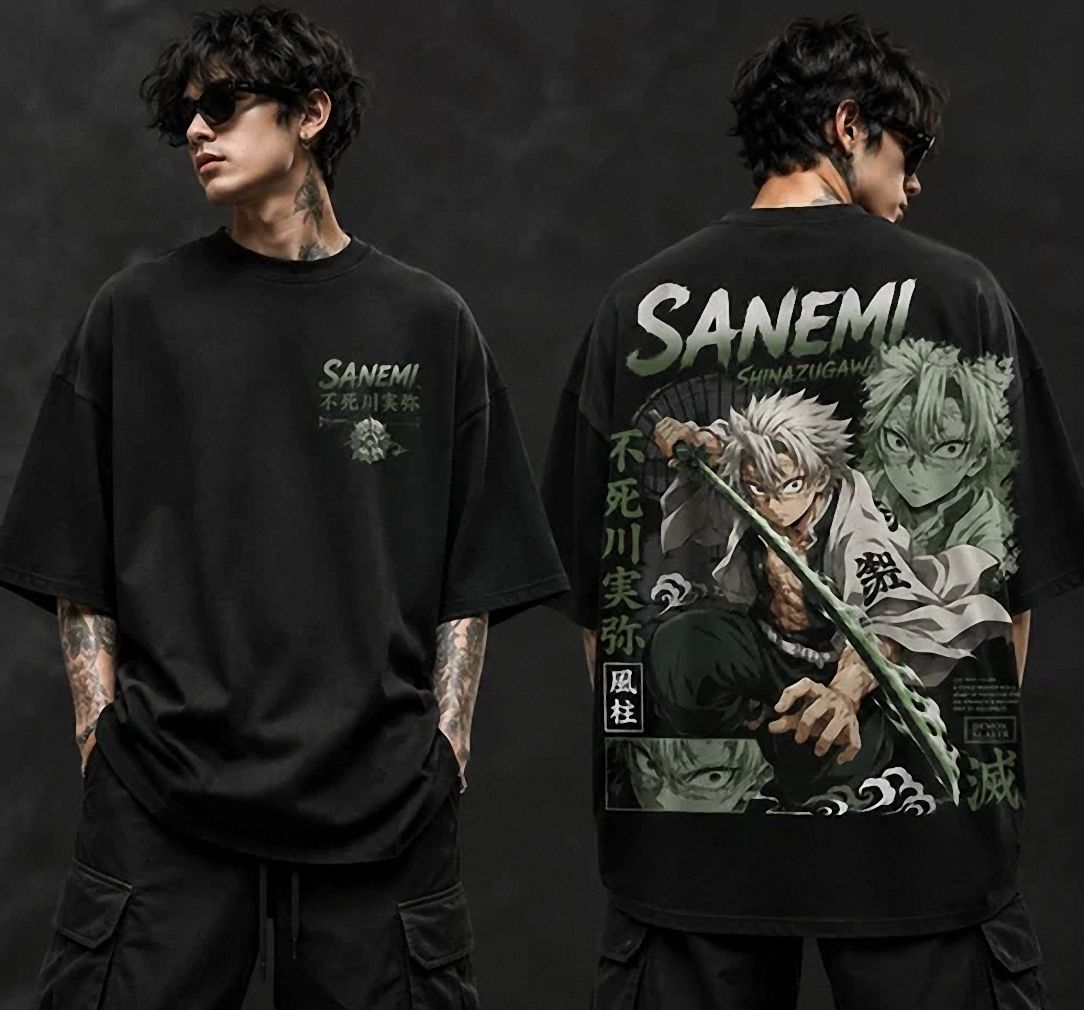 Sanemi Shinazugawa Demon Slayer Vintage Streetwear Graphic Tee