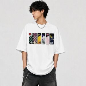 Demon Slayer Abstract Panel Graphic Tee - Anime Streetwear
