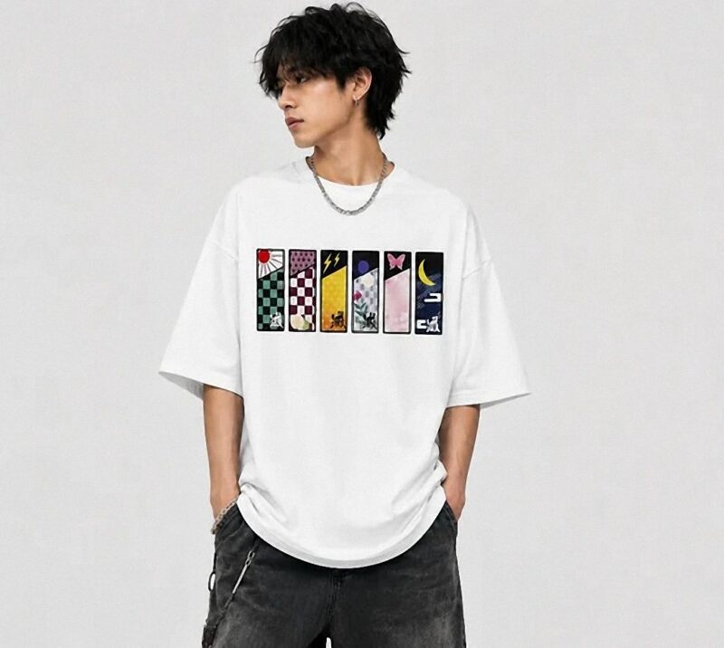 Demon Slayer Abstract Panel Graphic Tee - Anime Streetwear