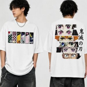 Demon Slayer Abstract Panel Graphic Tee - Anime Streetwear