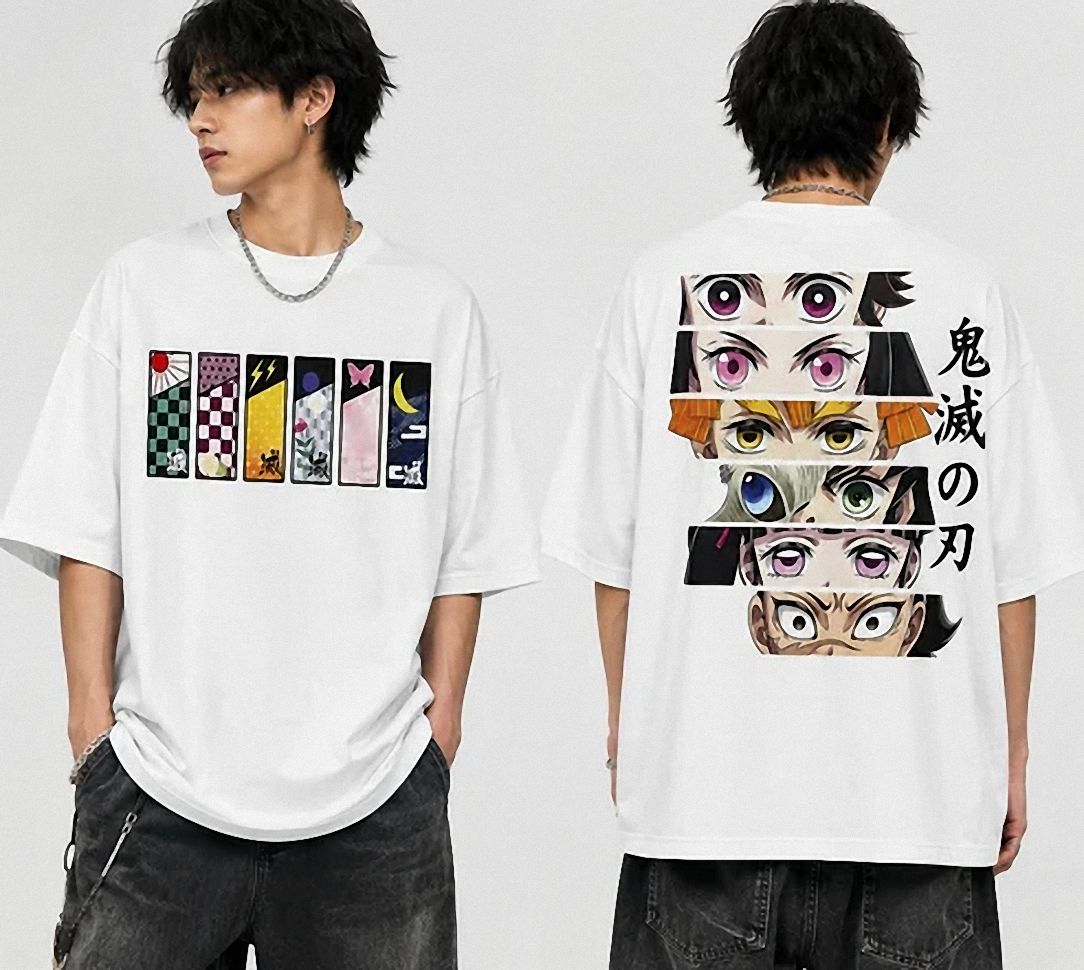 Demon Slayer Abstract Panel Graphic Tee - Anime Streetwear