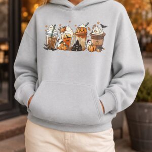 Cute Pumpkin Spice Ghost Coffee Hoodie - Fall & Halloween