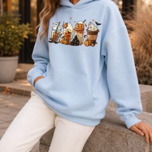 Cute Pumpkin Spice Ghost Coffee Hoodie - Fall & Halloween