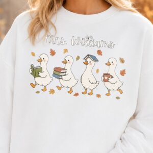 Mrs. Williams Custom Teacher Hoodie with Cute Autumn Ducks