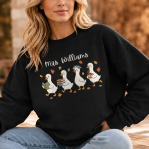 Mrs. Williams Custom Teacher Hoodie with Cute Autumn Ducks