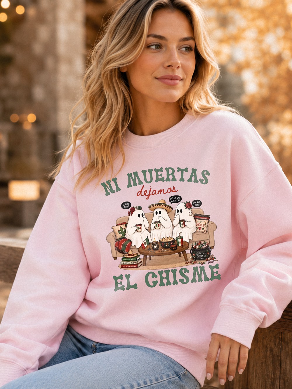 Ni Muertas Dejamos El Chisme Cute Ghost Latina Halloween Hoodie