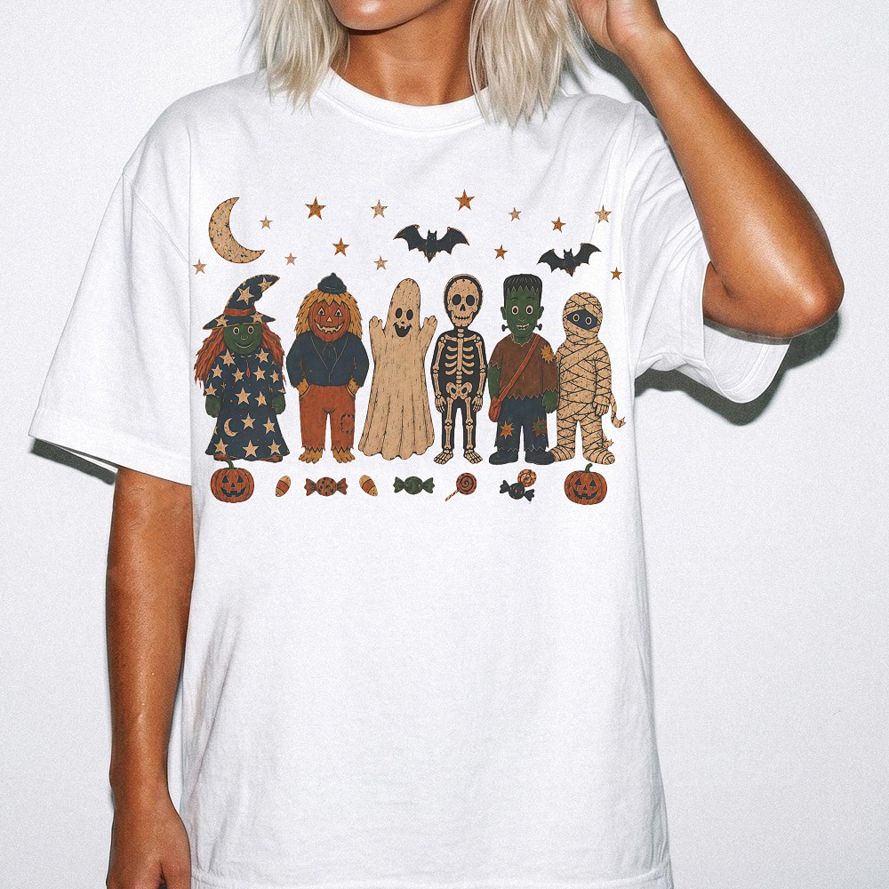 Retro Frankenstein & Spooky Halloween Monsters Shirt