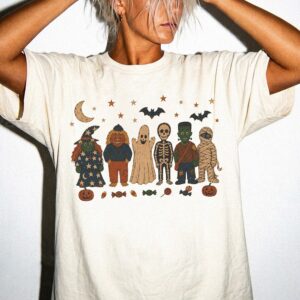 Retro Frankenstein & Spooky Halloween Monsters Shirt