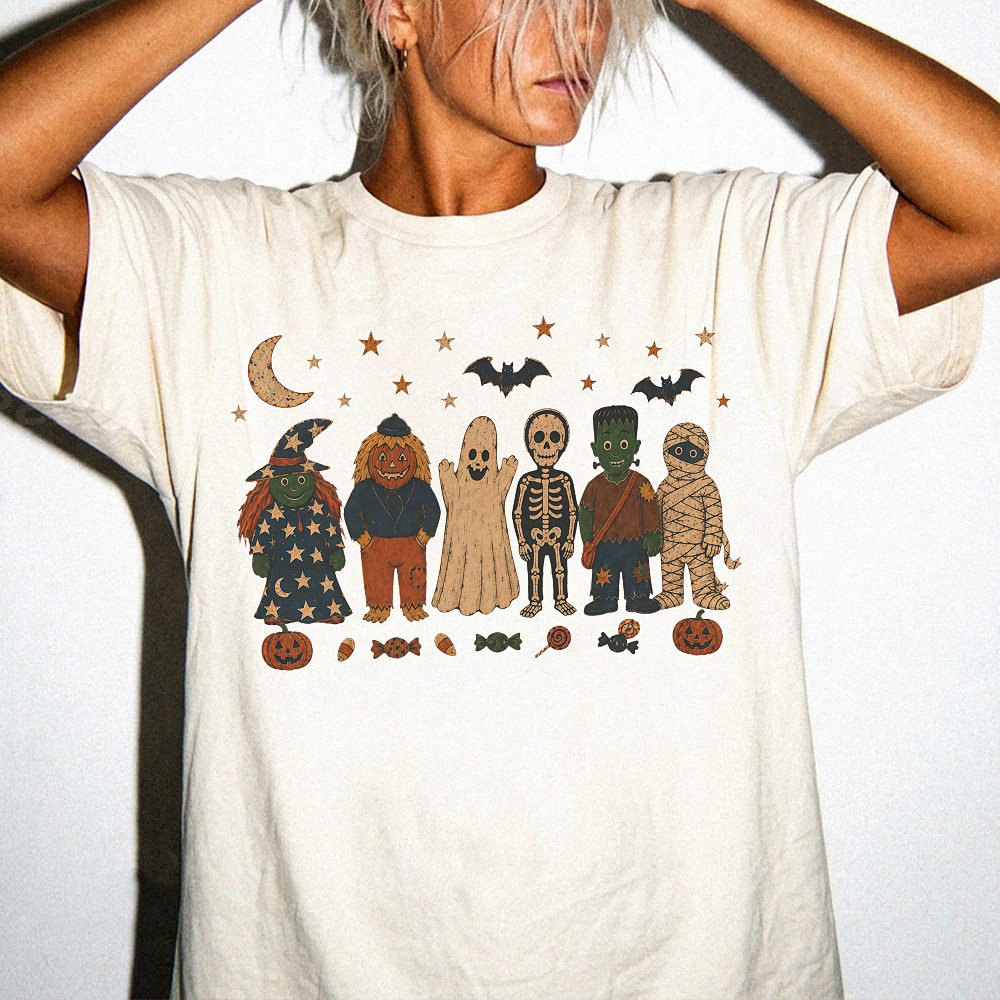 Retro Frankenstein & Spooky Halloween Monsters Shirt
