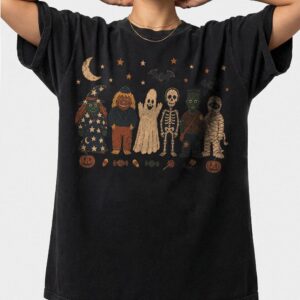 Retro Frankenstein & Spooky Halloween Monsters Shirt