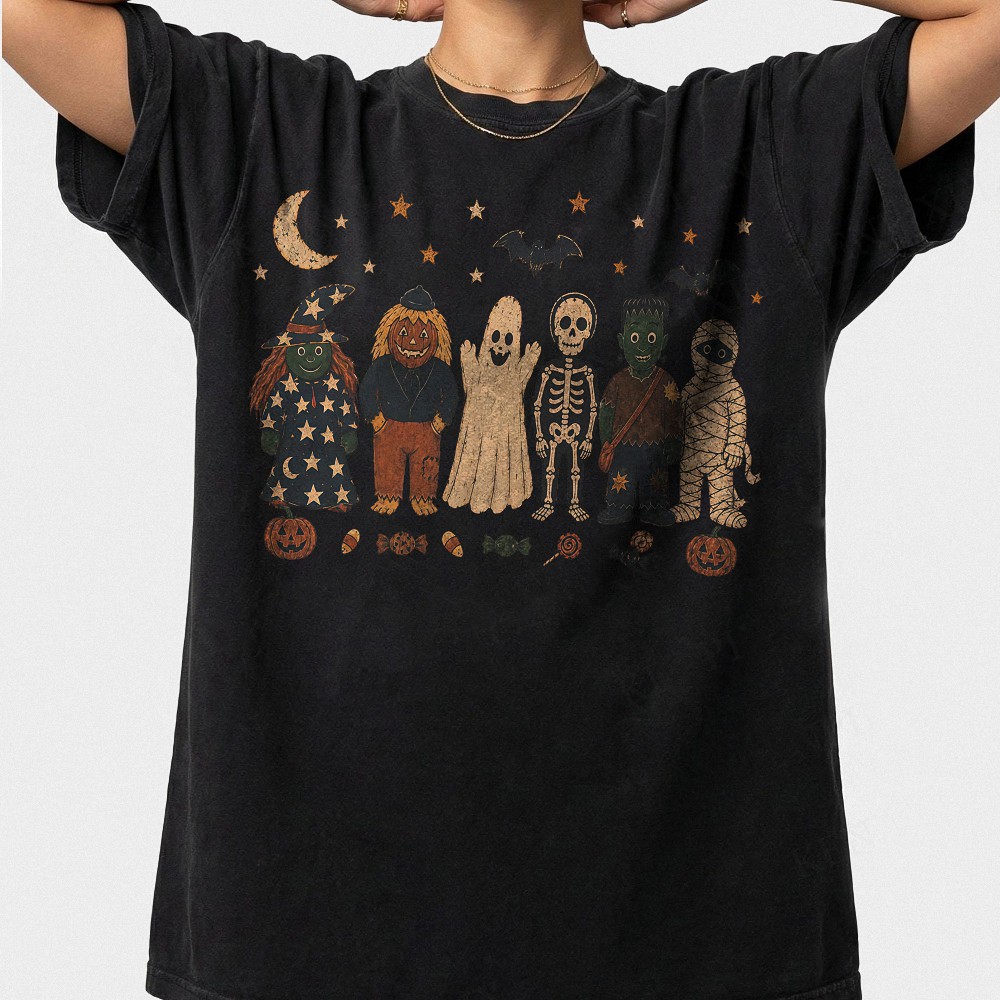 Retro Frankenstein & Spooky Halloween Monsters Shirt