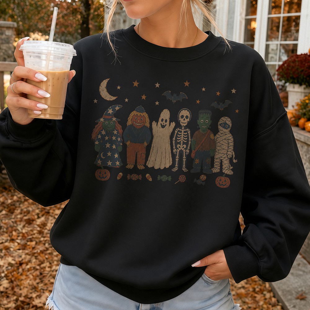 Retro Frankenstein & Spooky Halloween Monsters Shirt