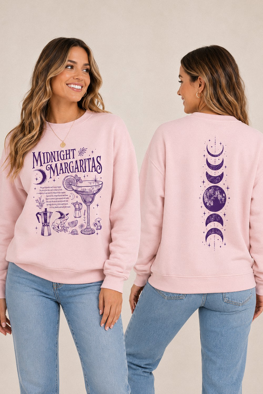 Midnight Margaritas Sweatshirt Practical Magic Witchy Moon Phase